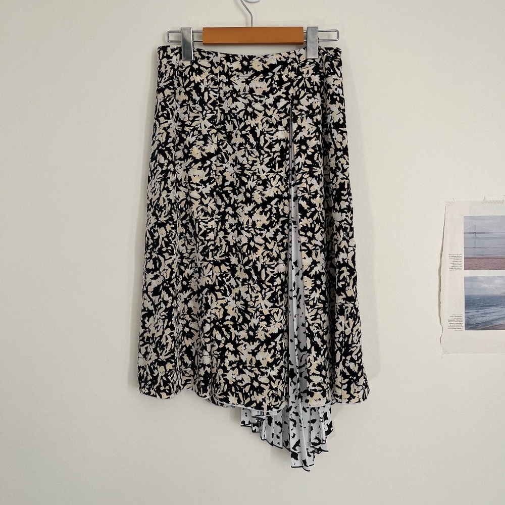 Proenza Schouler Asymmetric Pleated Floral Skirt